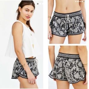 Urban Outfitters Ecoté Gray Embroidered Shorts